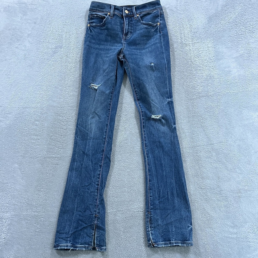 Express Womens Skyscraper Mid Rise Size 2 Flexx Hyper Stretch Straight Jeans